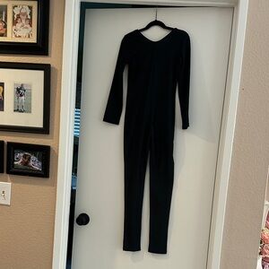 Chic Black Long Sleeve Kids Costume unitard Halloween Dance Gymnastics